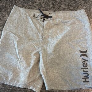 Hurley Gray Board Shorts with Drawstring Waist